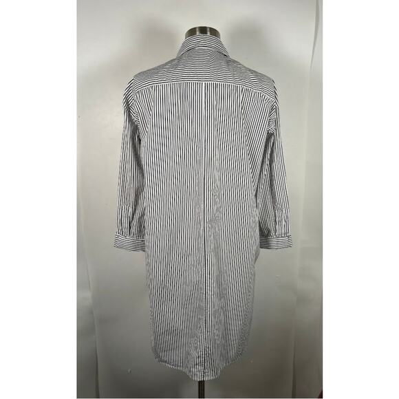 Moussy Women's Shirt Dress Free Size M/L Gray White Striped Button Up Pockets - Picture 5 of 9